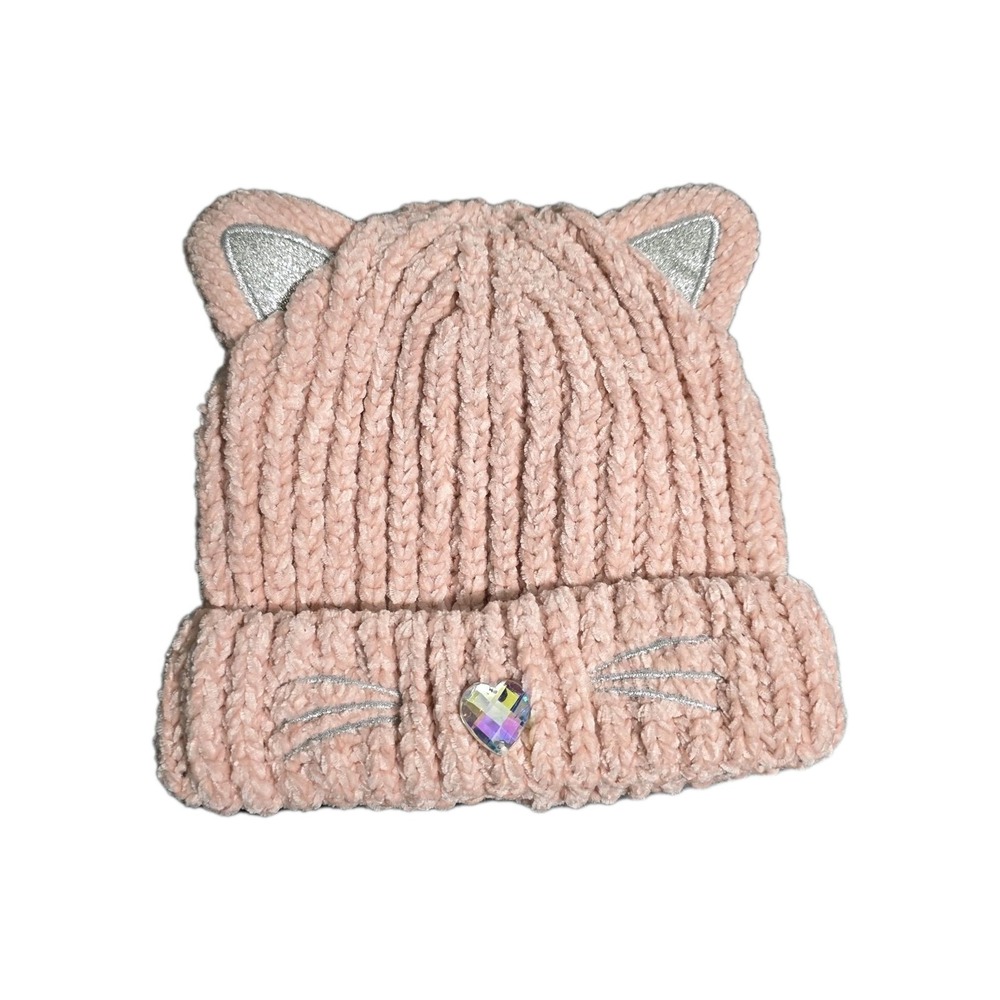 Elli by Capelli Pink Kitty Cat Winter Hat With Ears Girls‎ Youth Size M/L